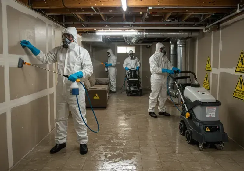 Basement Moisture Removal and Structural Drying process in Mangum, OK